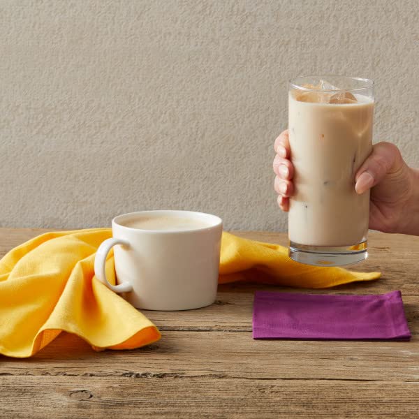 Chilled vanilla chai latte on ice shows a refreshing, smooth flavor.