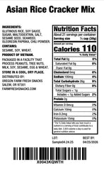 OREGON FARM FRESH SNACKS Asian Rice Crackers Mix served in a bowl for sharing and topping.