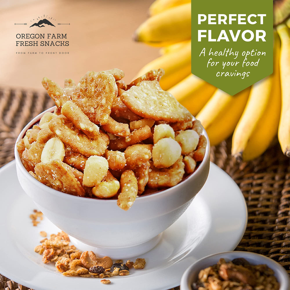 Oregon Farm Fresh Snacks Butter Toffee Peanuts close-up inviting a sweet crunch.