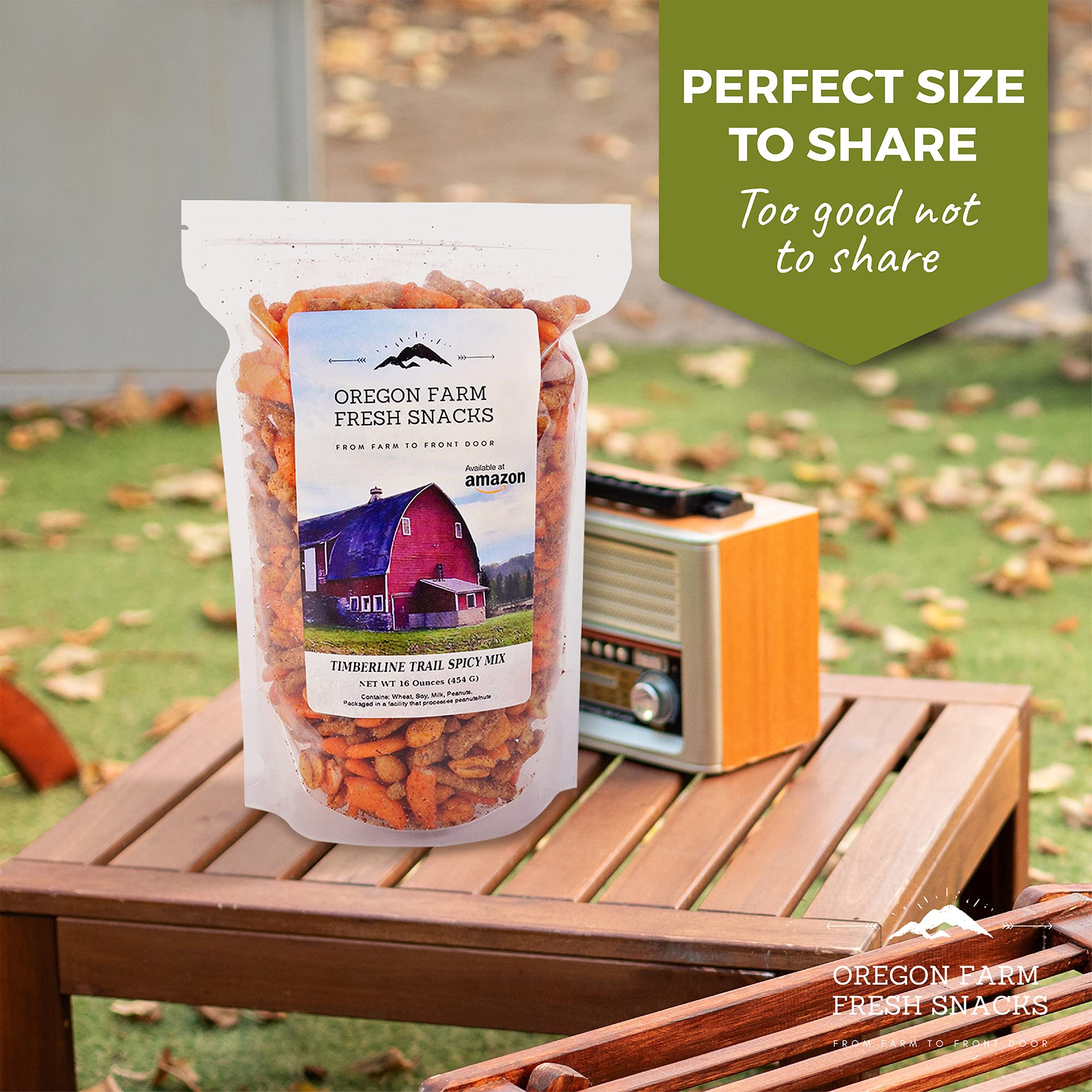 Snack plate display featuring Timberline Trail mix suggests sharing.