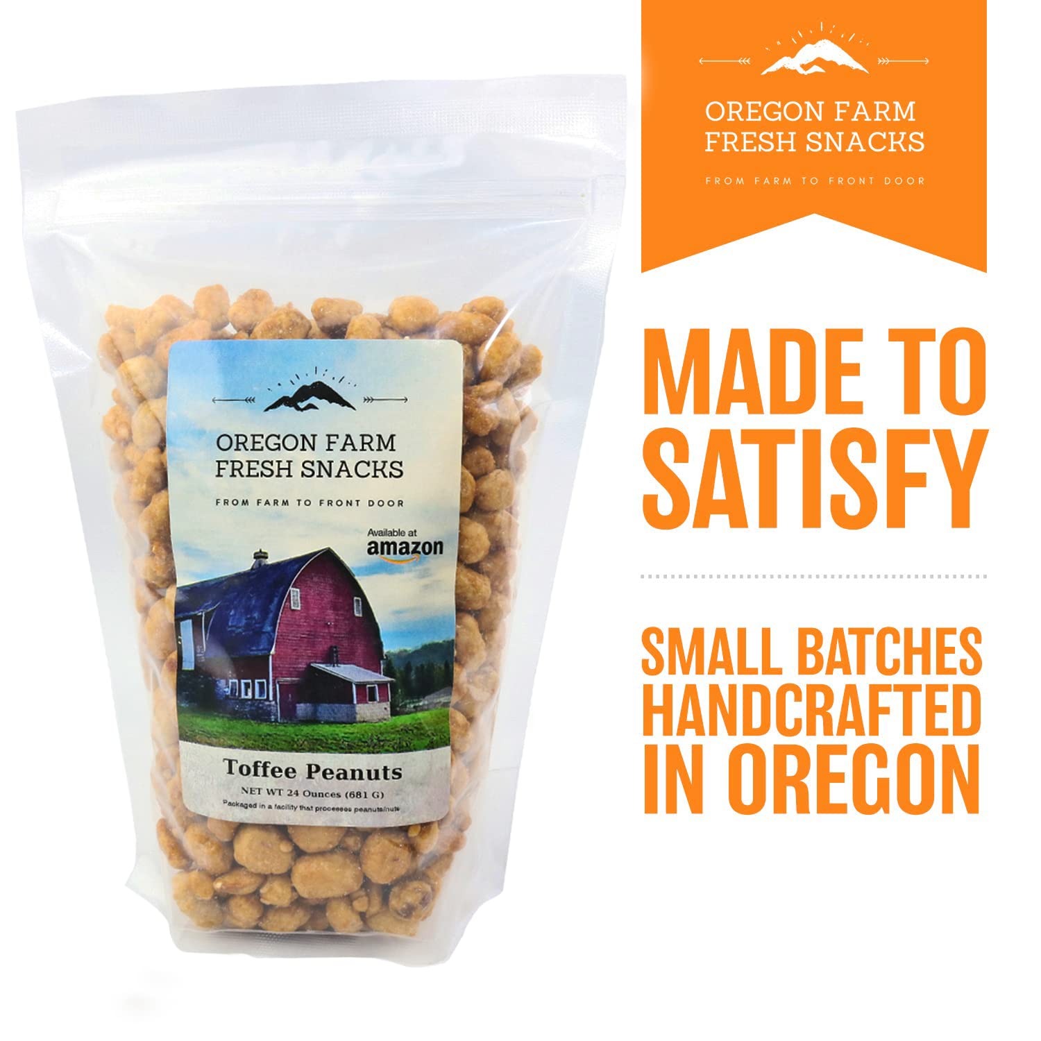 OREGON FARM FRESH SNACKS Toffee Peanuts serving bowl captures shareable snack moments.
