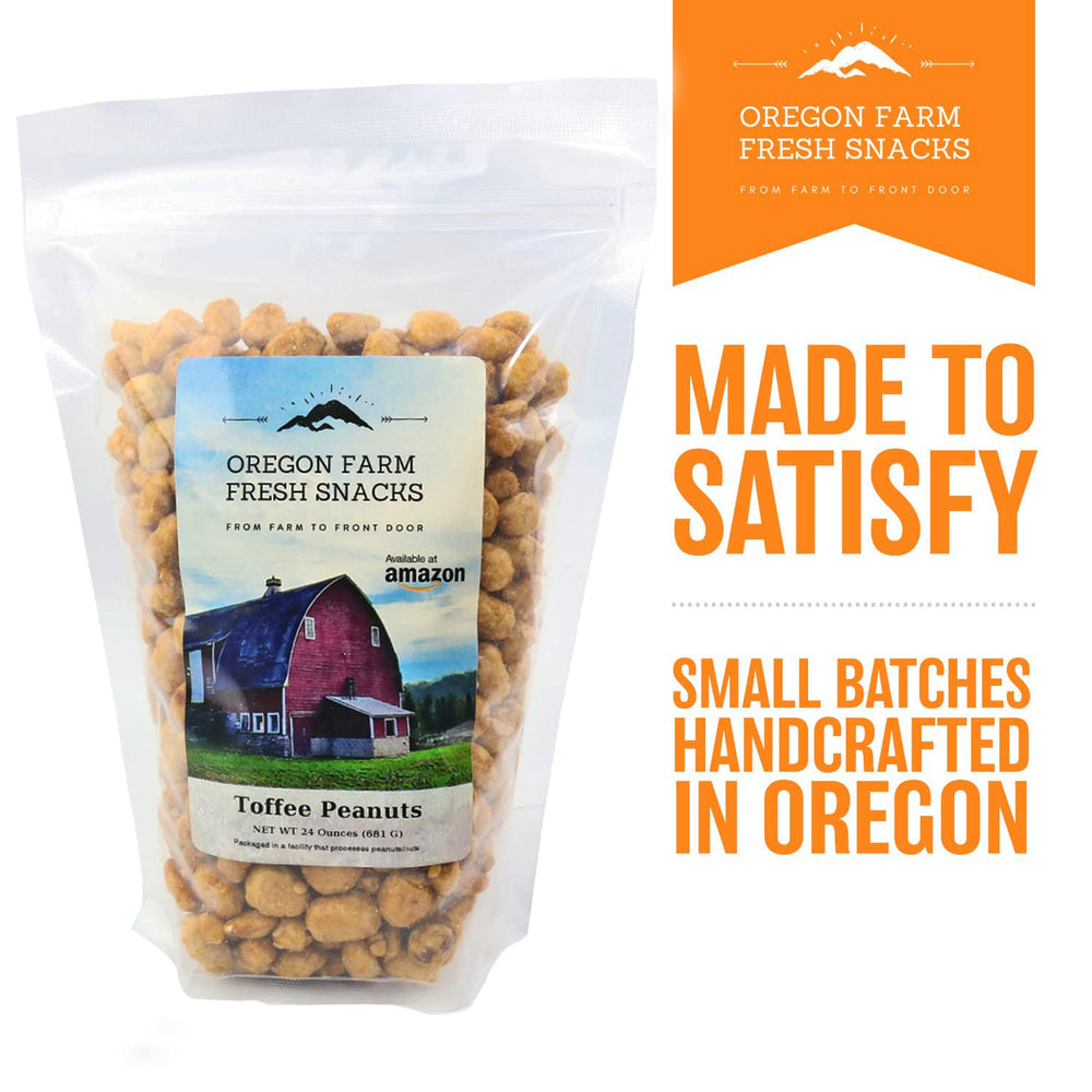 OREGON FARM FRESH SNACKS Toffee Peanuts serving bowl captures shareable snack moments.