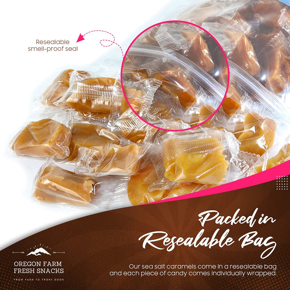 Oregon Farm Fresh Snacks vanilla butter caramels with glossy center and smooth finish