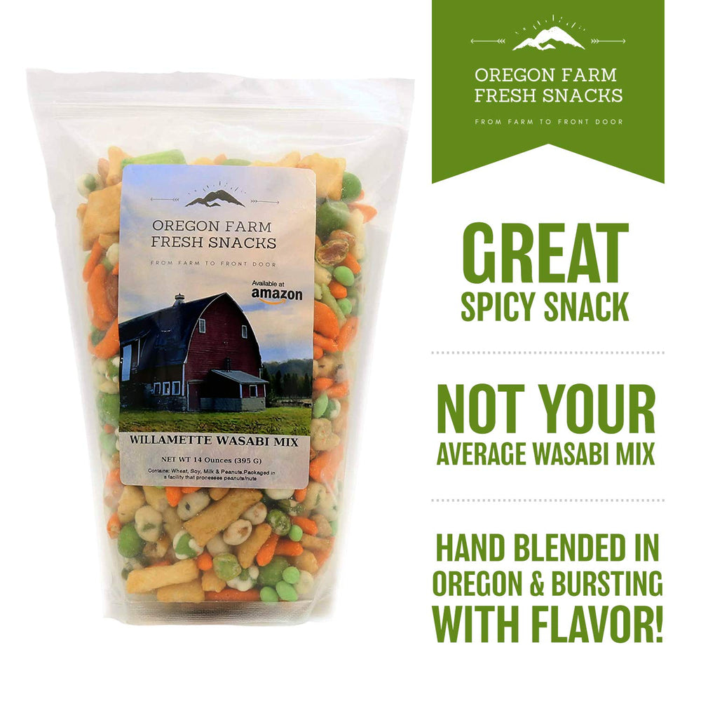 Oregon Farm Fresh Snacks Wasabi almonds – spicy crunch for bites.