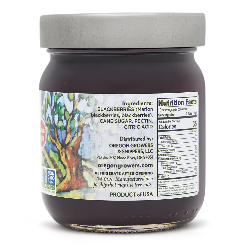 Oregon Growers Marionberry Spread on toast, ready for breakfast.