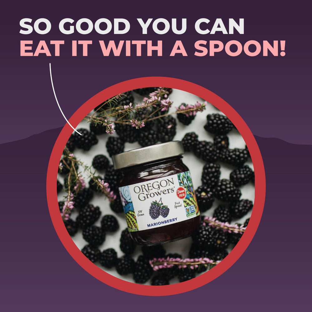 Close-up of Marionberry spread showing rich texture and visible fruit.