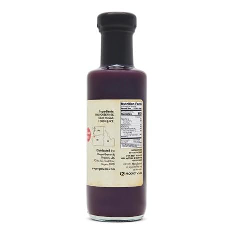 Oregon Growers Marionberry Syrup being poured over pancakes for a morning treat