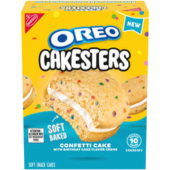 OREO Cakesters confetti cake pack front view for quick on-the-go snacking