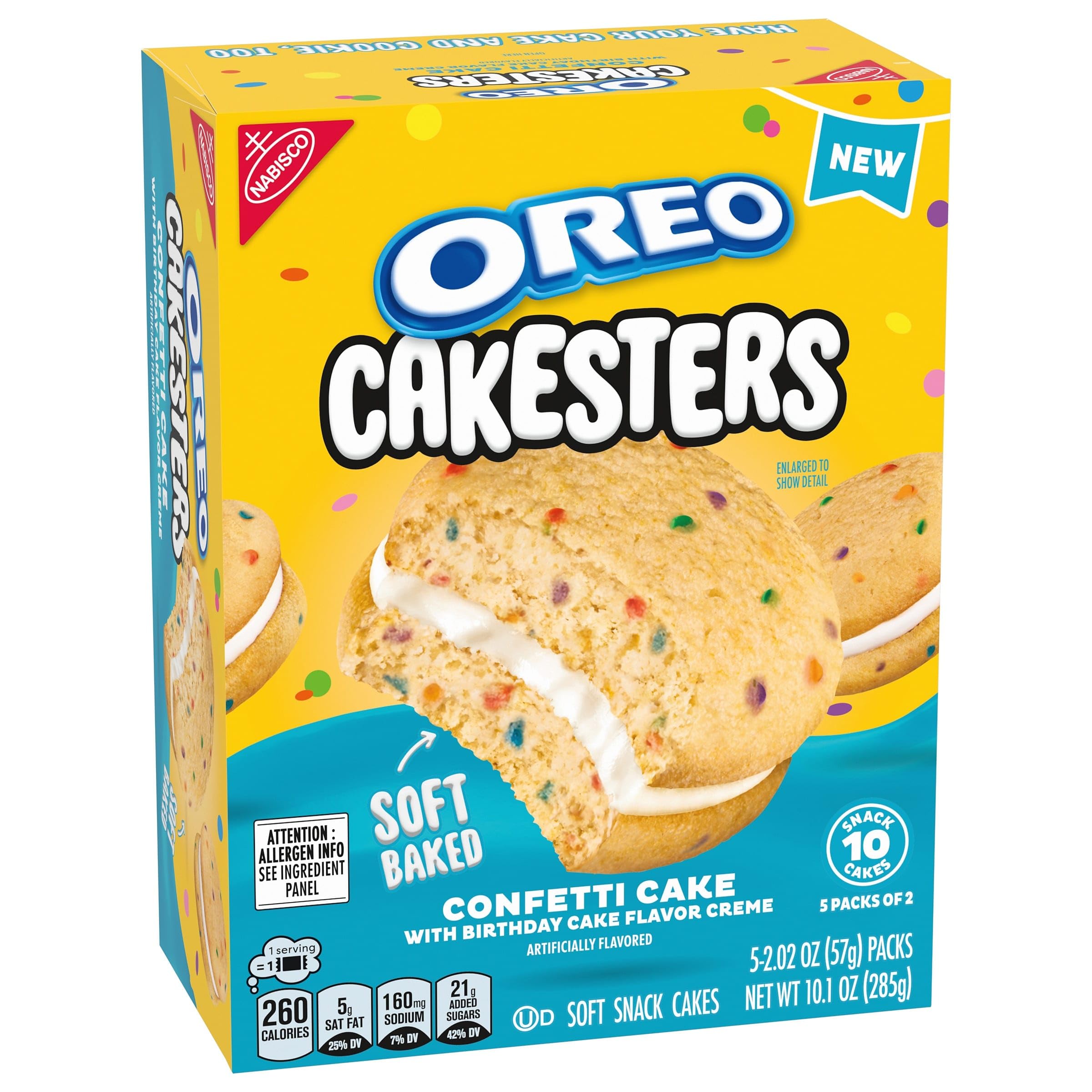 Travel-friendly 5-pack box showcases OREO Cakesters vibrant design