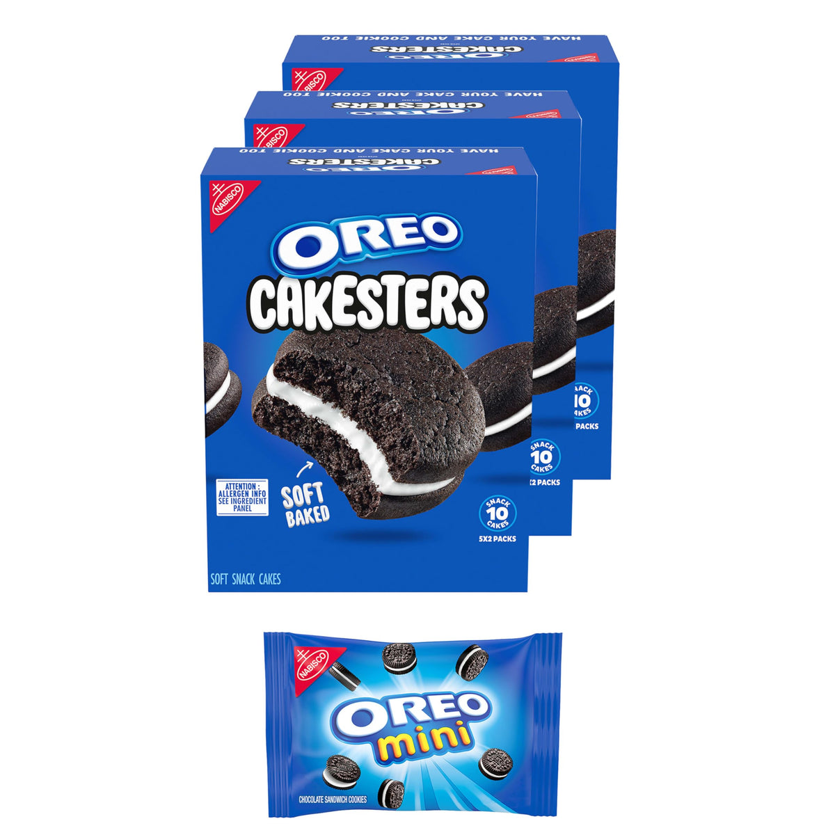 OREO Cakesters soft snack cakes pack for on-the-go treats.