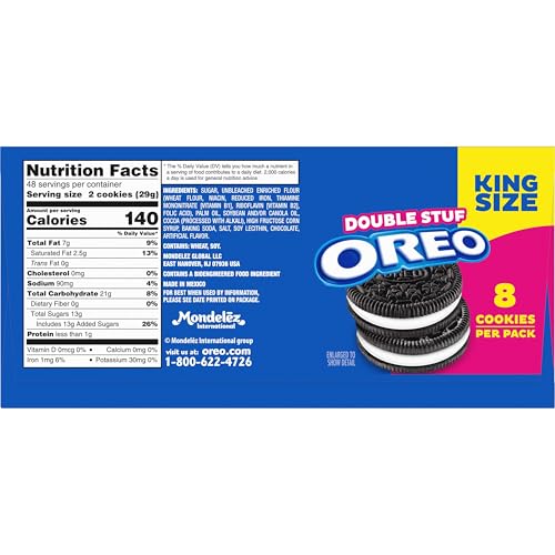 Chocolate wafers with creme detail in an OREO cookie