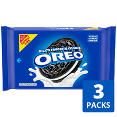 OREO chocolate wafers with real cocoa shown in a classic dunk moment.