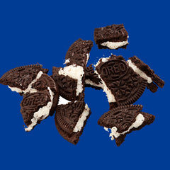 OREO cookie pieces in a dessert bowl ready for topping