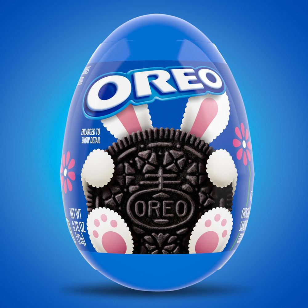 Oreo creme filling closeup emphasizes classic flavor and texture.