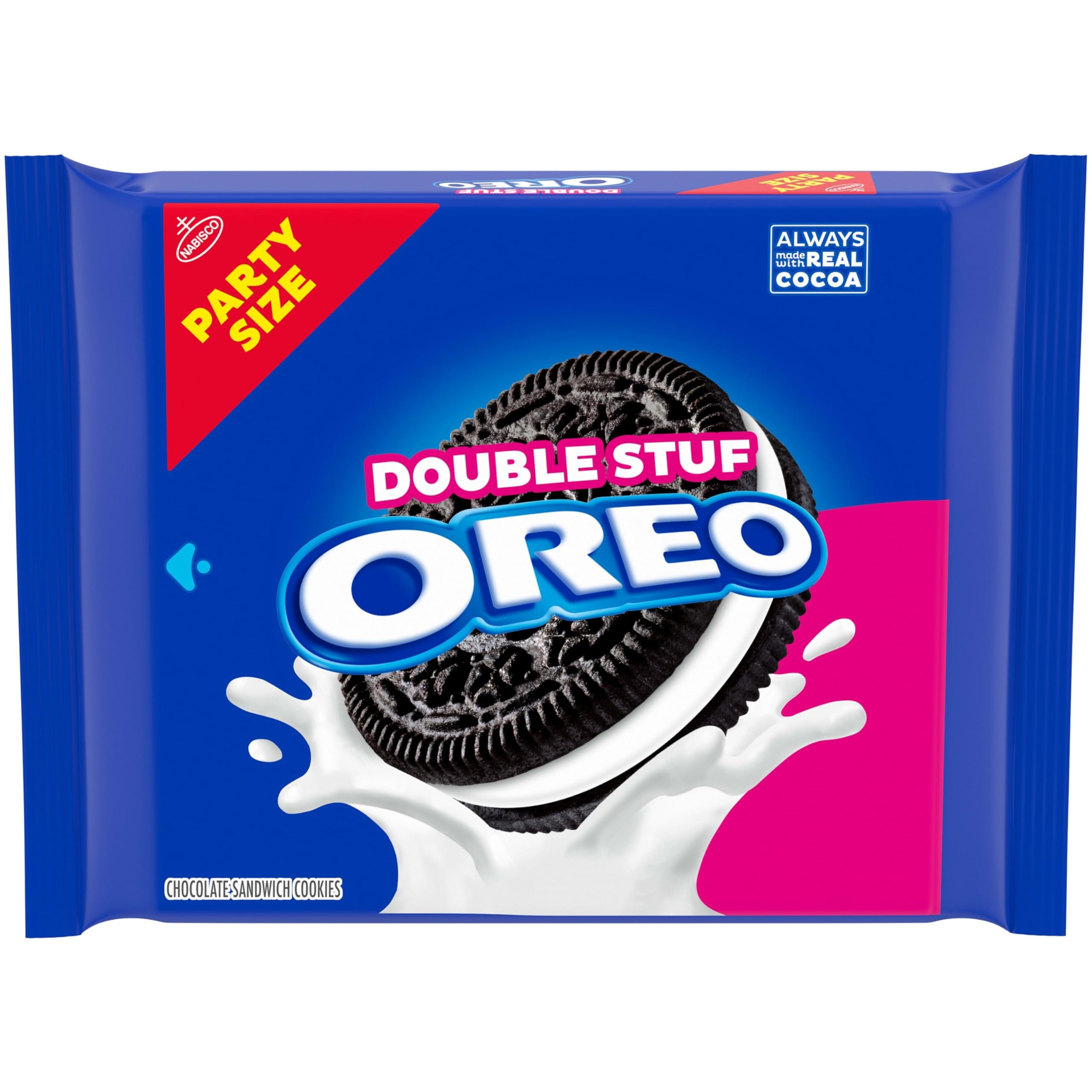 OREO Double Stuf cookies close-up showing rich creme ideal for dunking.