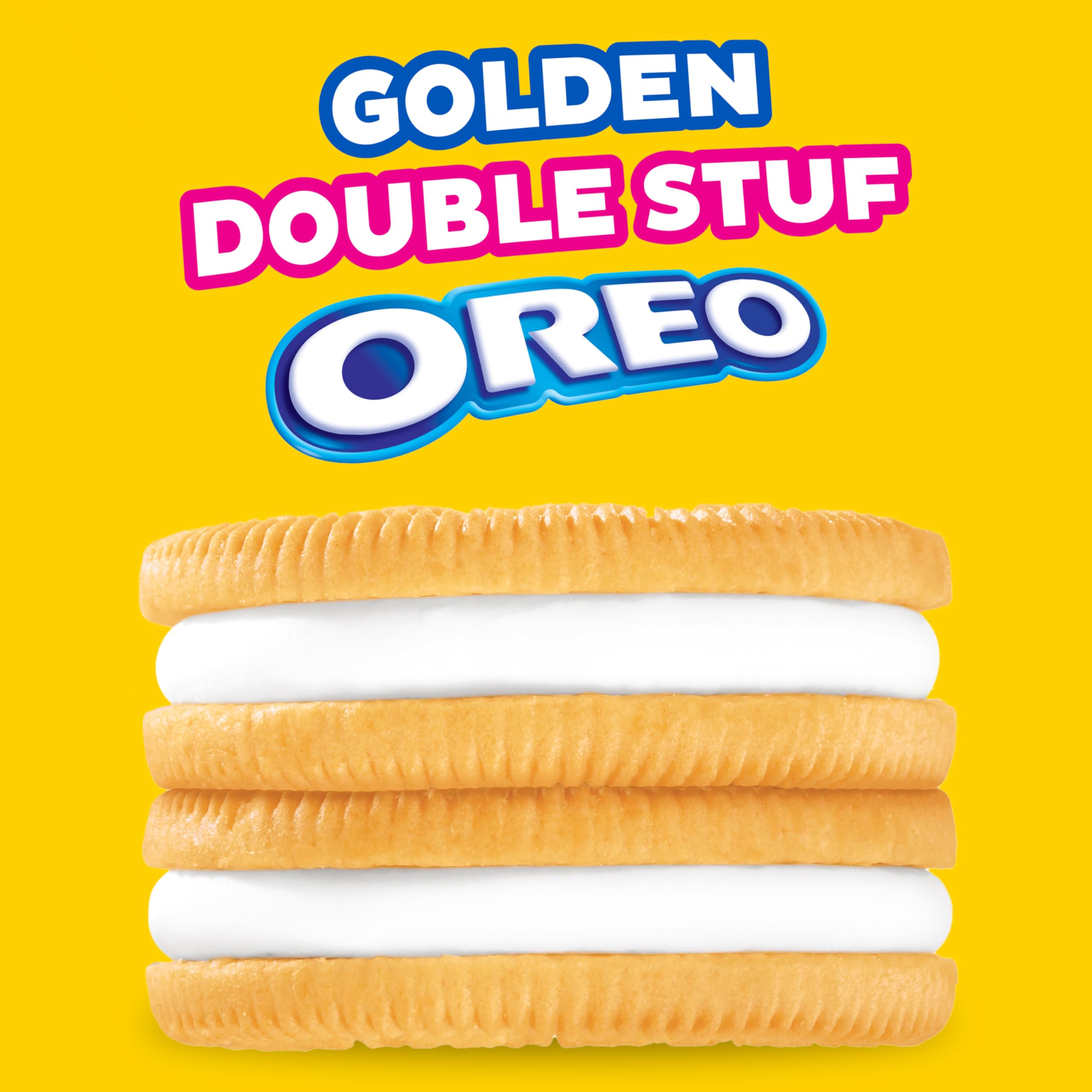 OREO Double Stuf Golden pack inside view with eight cookies