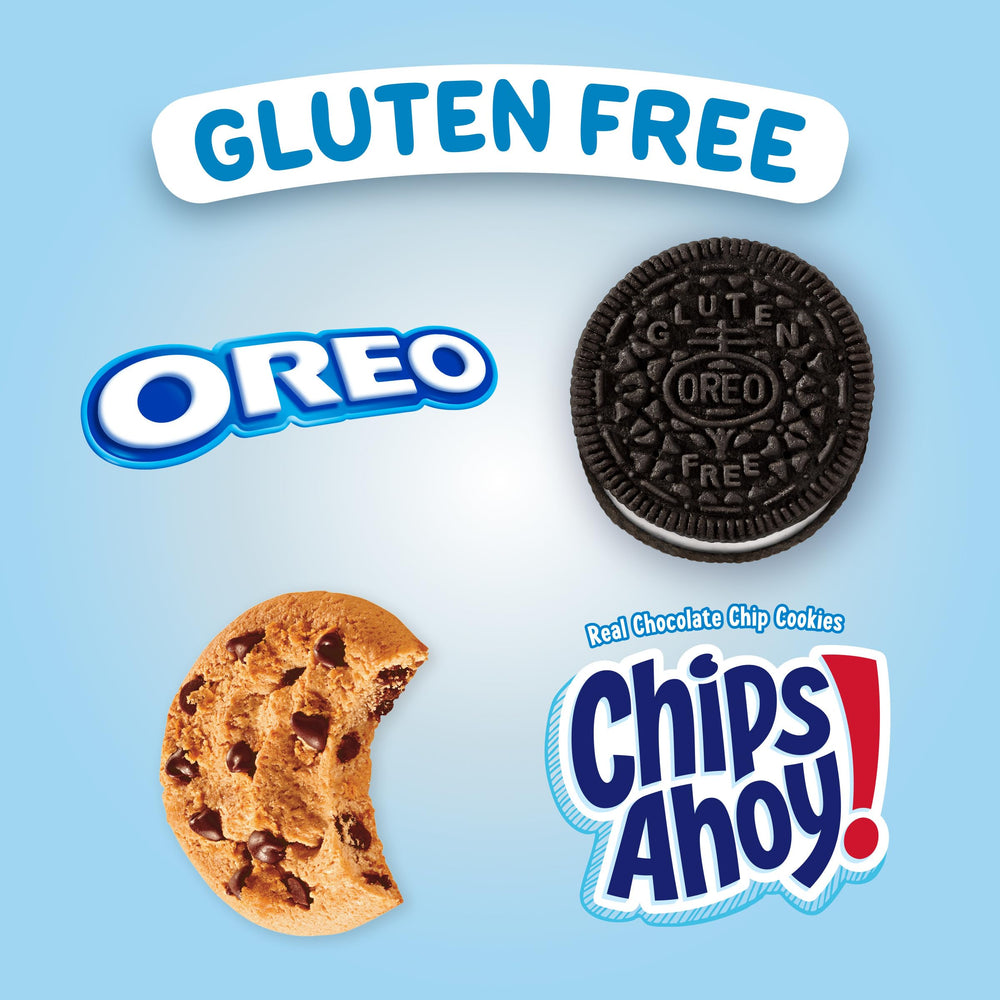 OREO gluten-free creme-filled cookie close-up, satisfying treat on-the-go