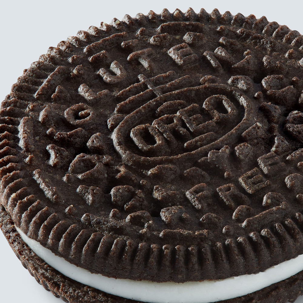 OREO Gluten Free creme layers deliver smooth texture between cookies.