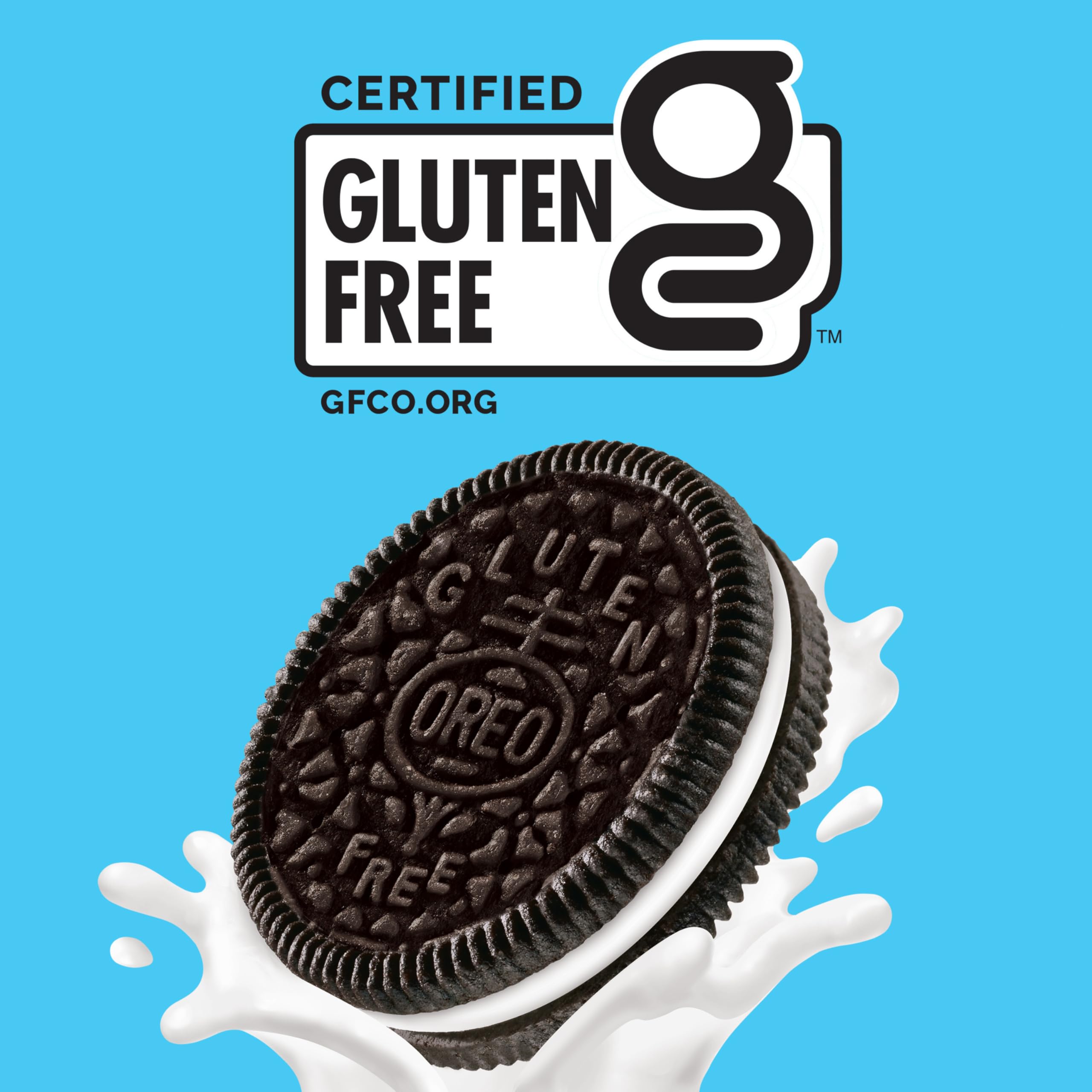 OREO Gluten Free cookies in resealable packaging for ongoing freshness.