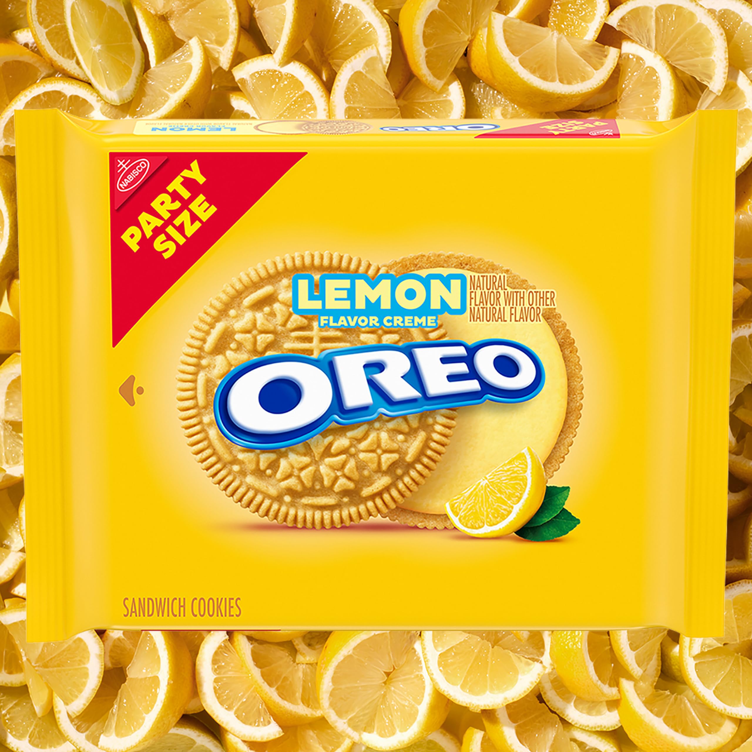 OREO Lemon Creme cookies easy-pull tab bag, stays fresh for gatherings