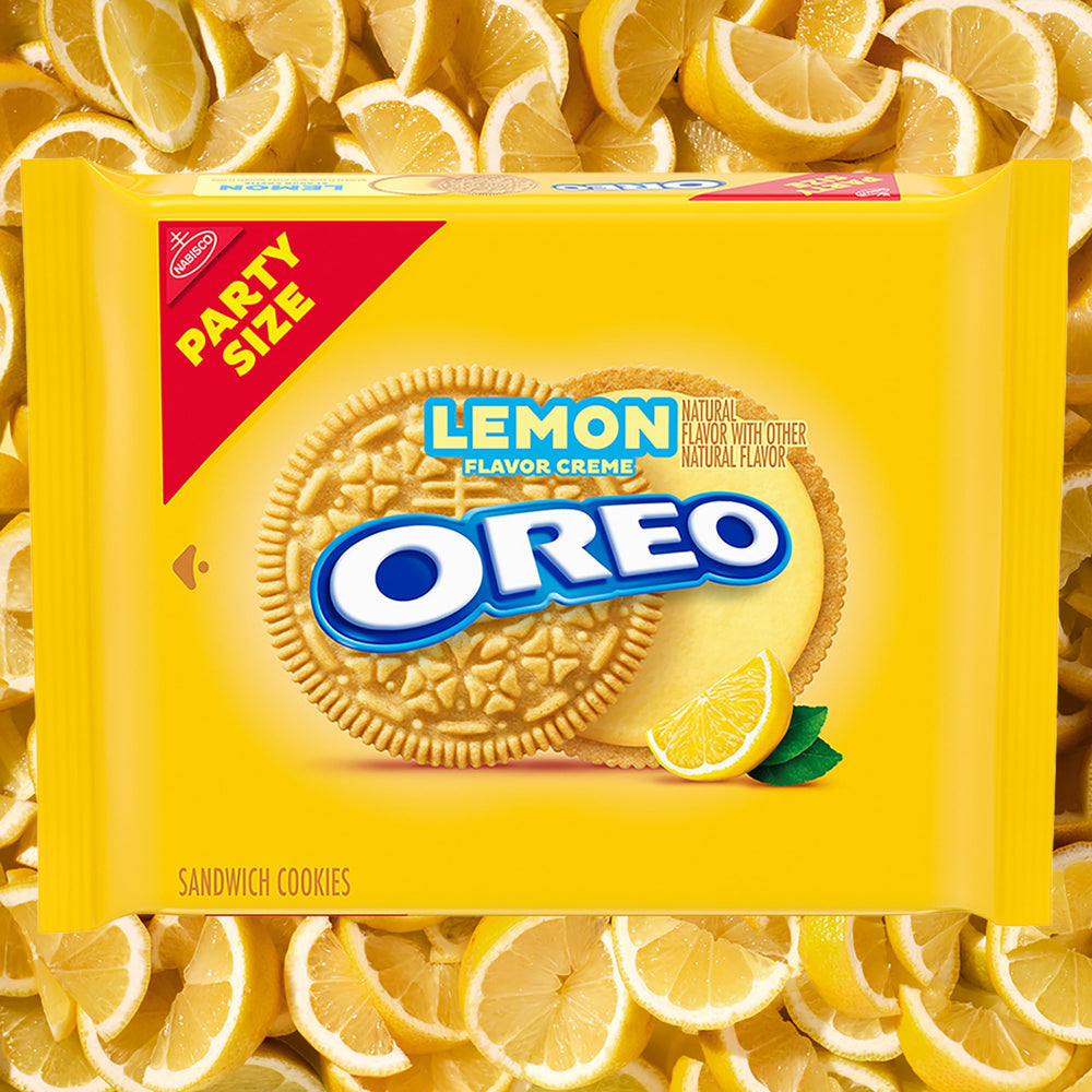 OREO Lemon Creme cookies easy-pull tab bag, stays fresh for gatherings