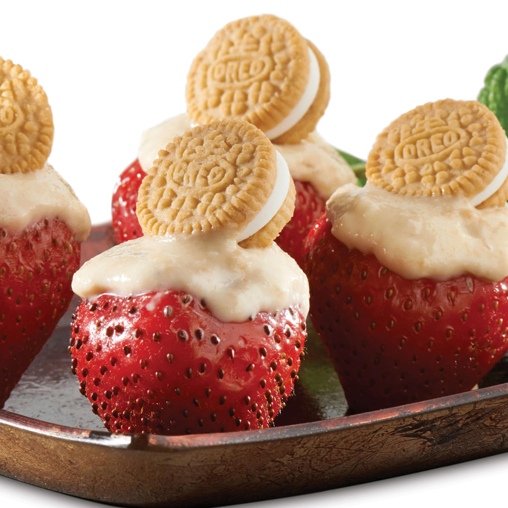 OREO mini dessert idea with ice cream topping option.