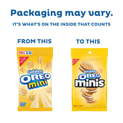 OREO Minis Golden cookie close-up showing creamy filling for crave-worthy moments.