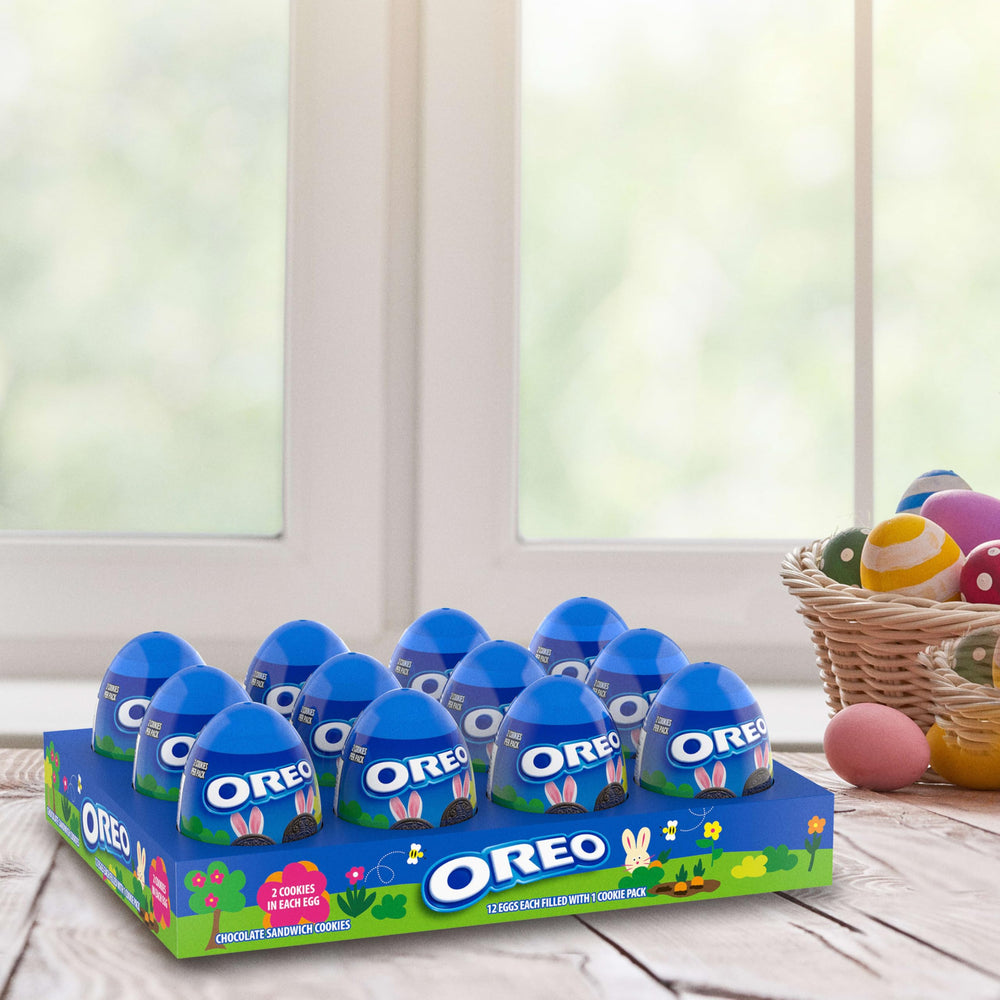 Oreo party favors Easter basket shot suggests gift-ready party treats.