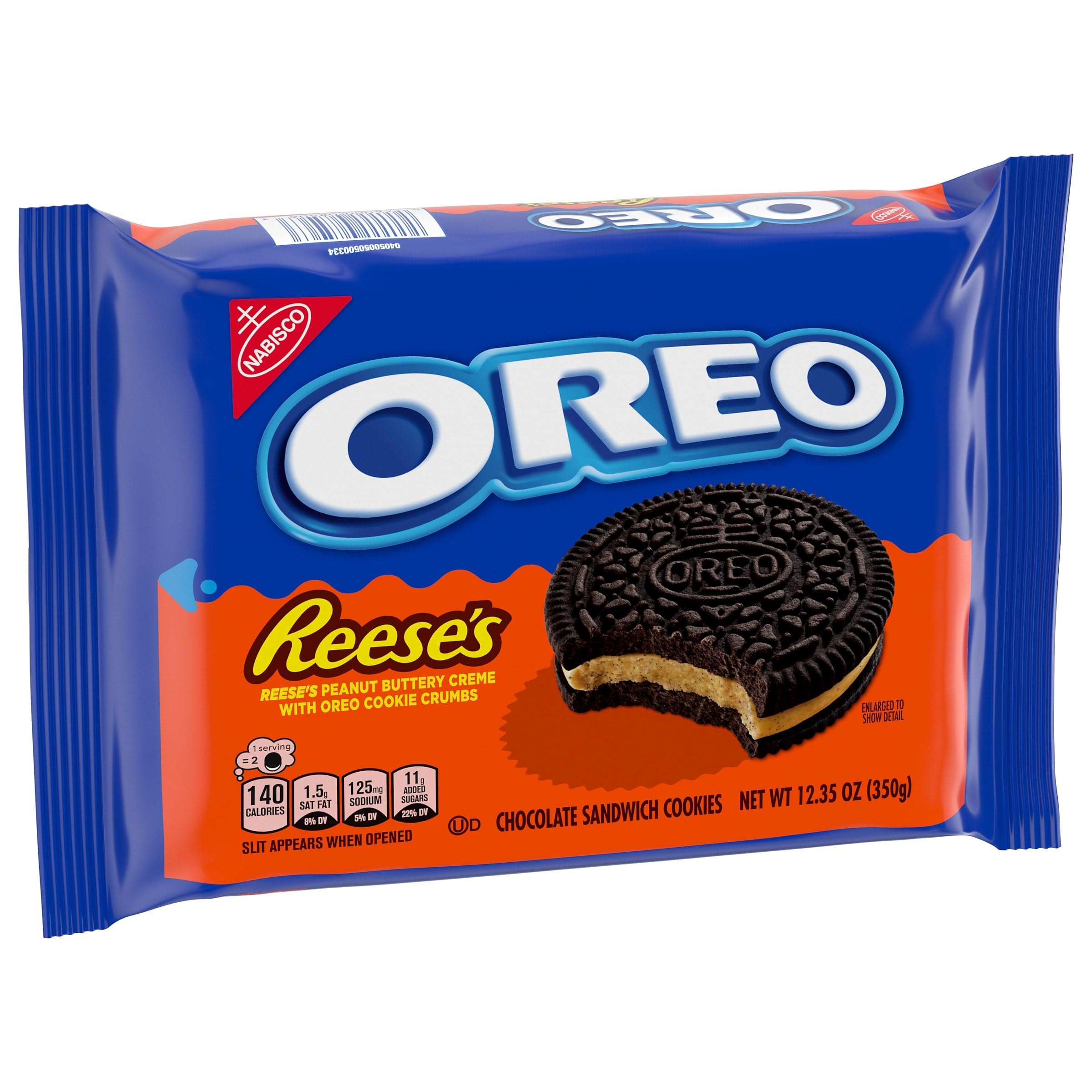 OREO REESE'S creme-swirl close-up ready for dunking