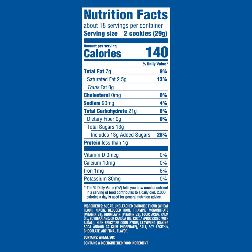OREO resealable pack with easy-pull tab keeps cookies fresh.