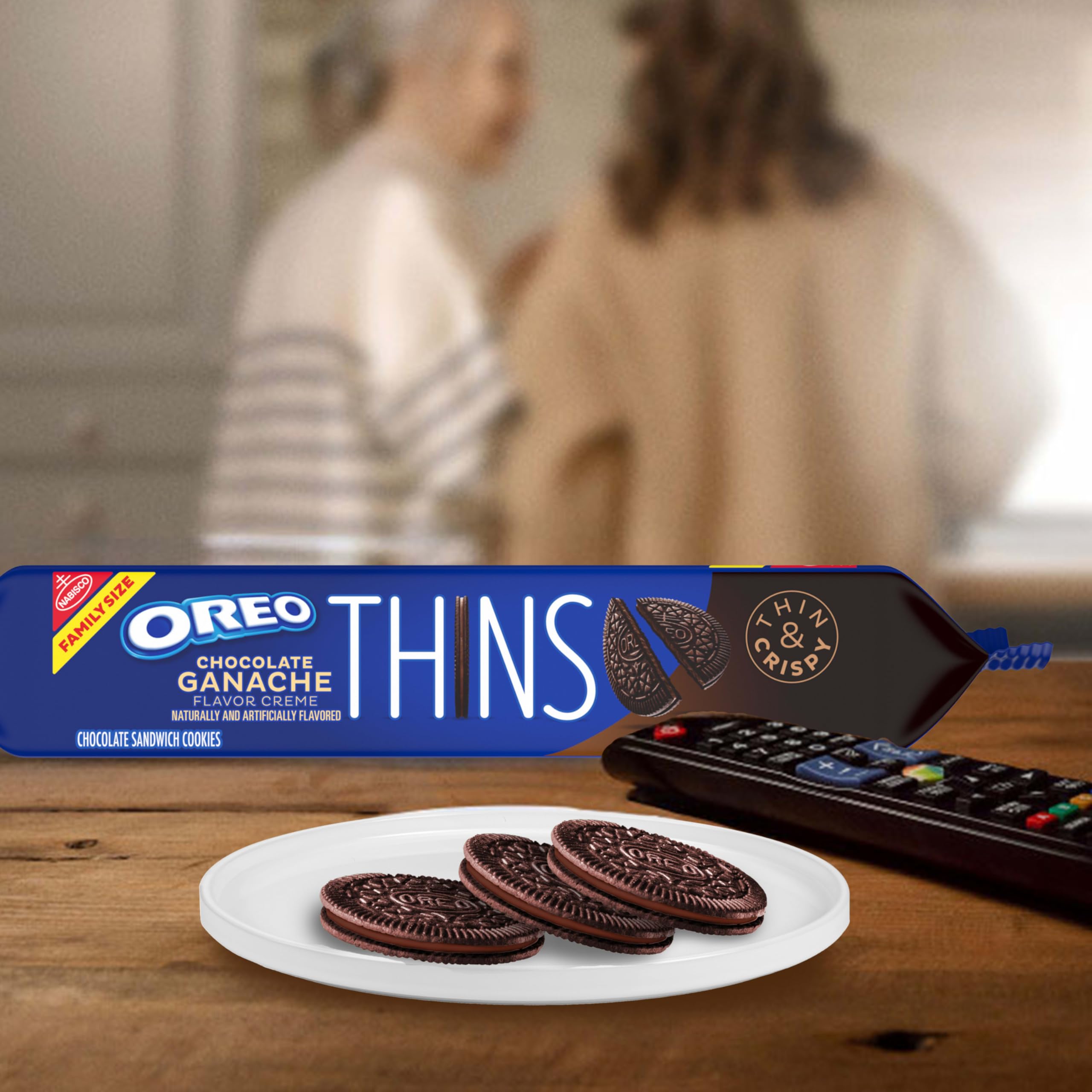 OREO Thins easy-open resealable pack preserves freshness.