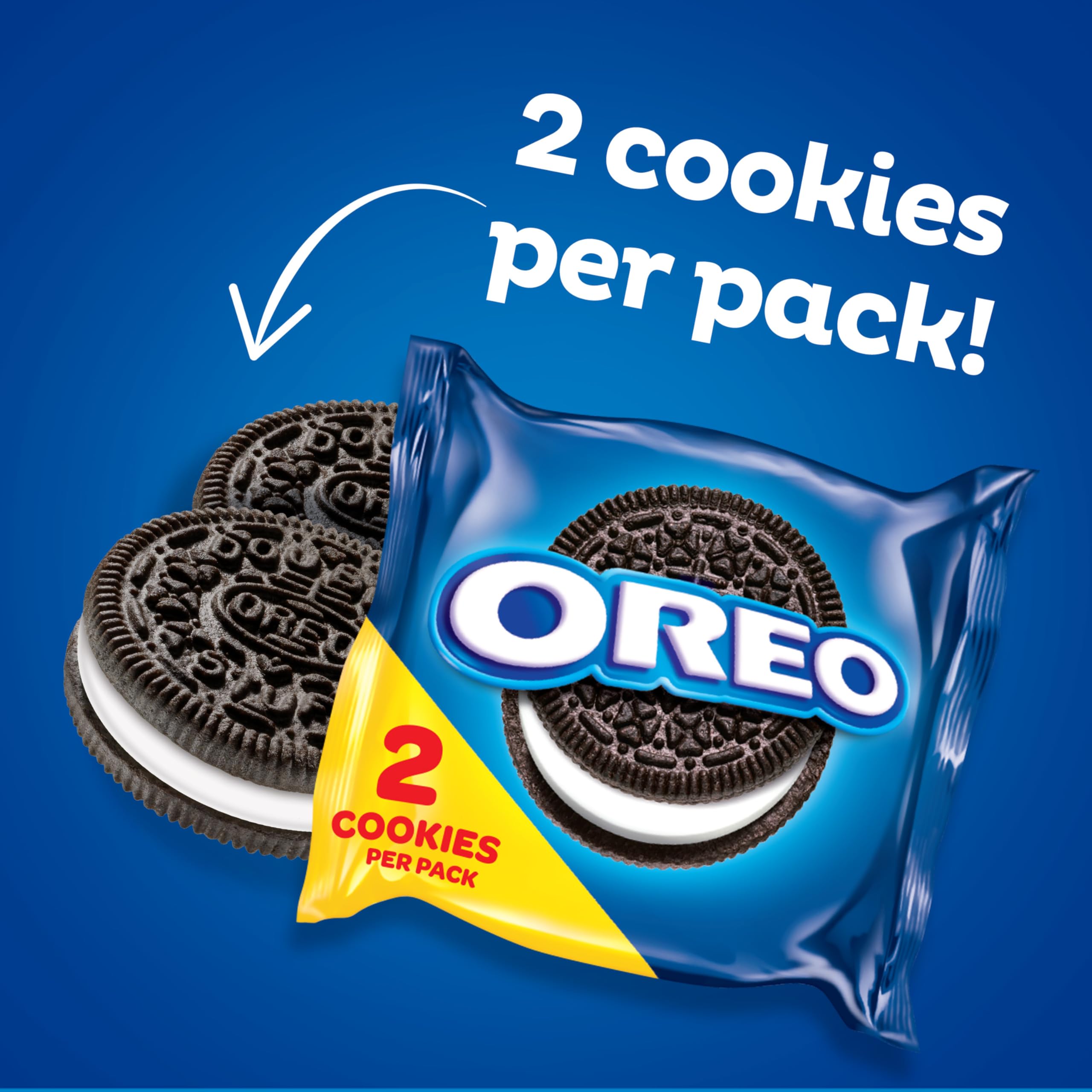 OREO two-cookies-per-pack snack packs captured in-hand.