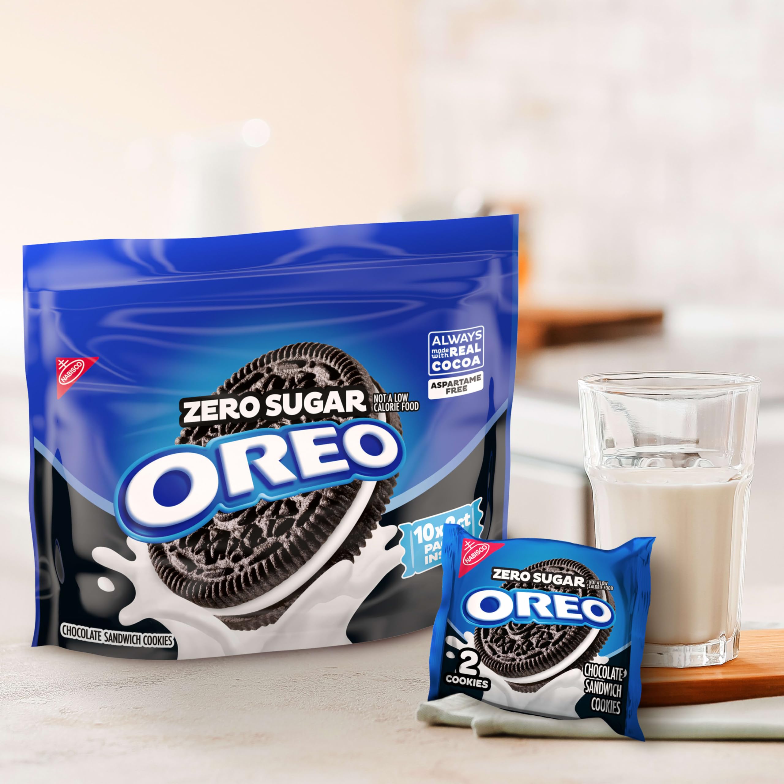 OREO Zero Sugar cookies on a desk as an office snack option