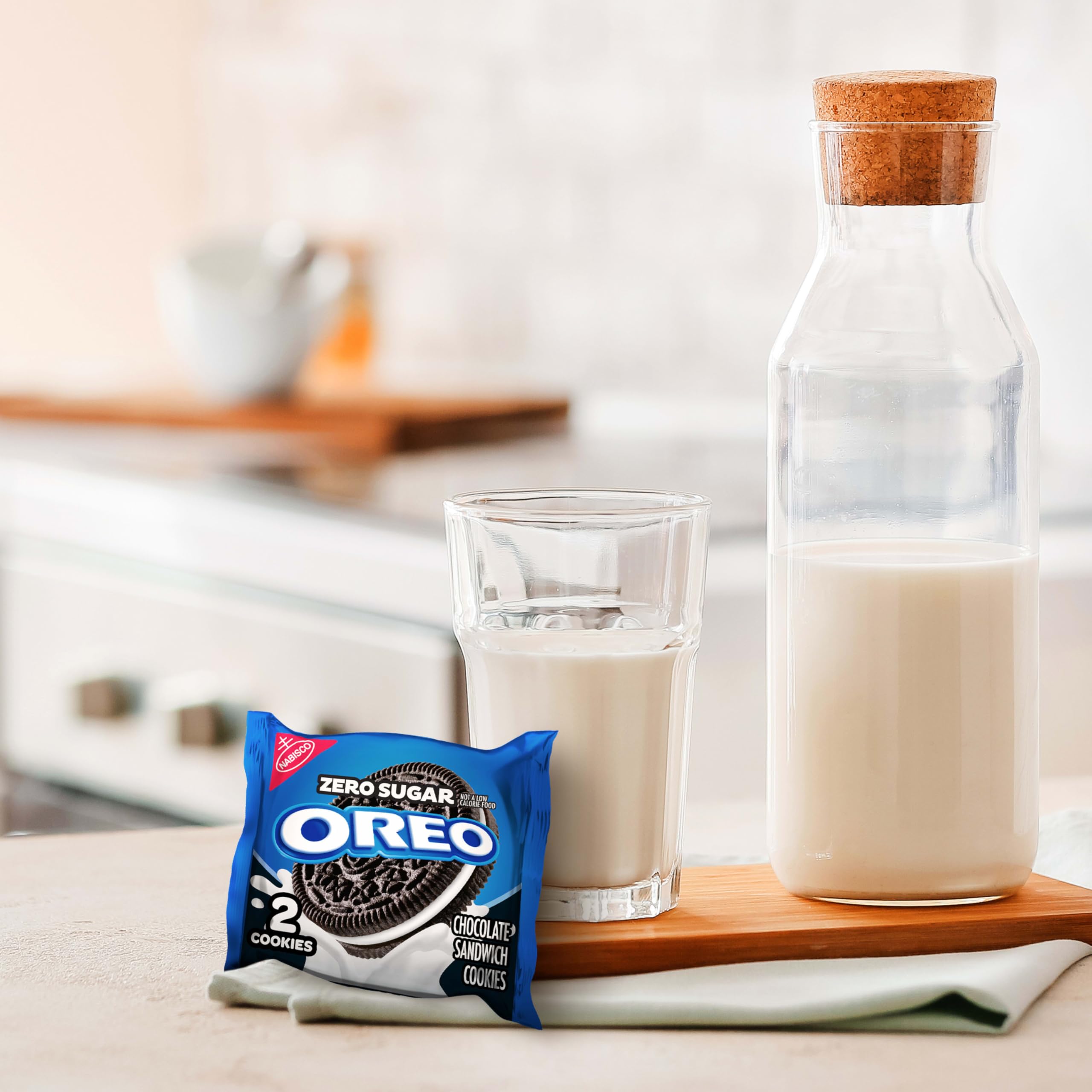 OREO Zero Sugar cookies with milk a timeless dunking duo