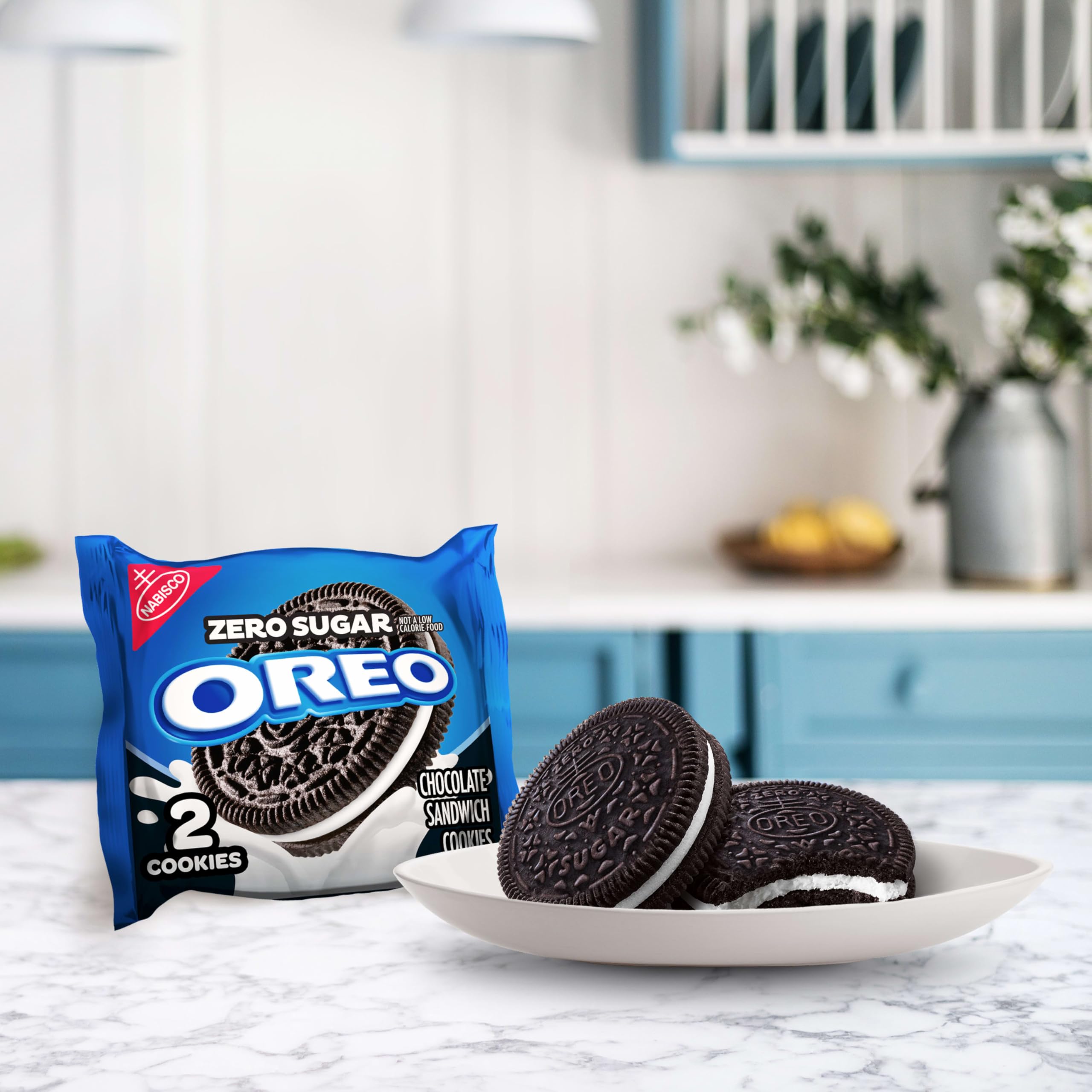 OREO Zero Sugar packaging image shows convenient single-serve packs