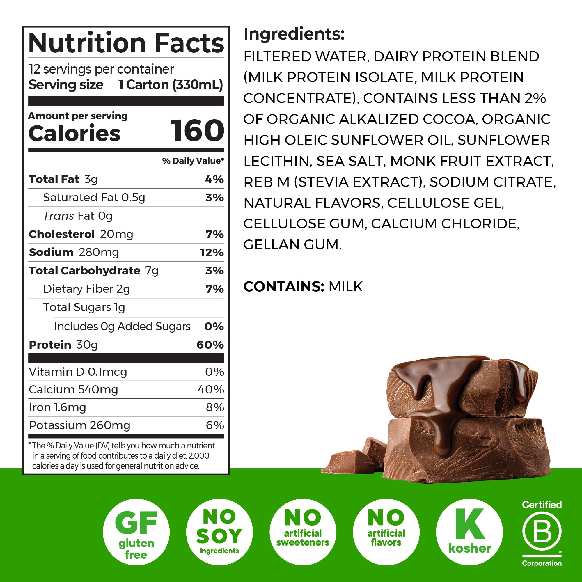 Orgain chocolate fudge shake pour shows creamy texture after workouts.