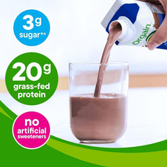 Creamy Chocolate Fudge flavor in Orgain protein shake with smooth, rich cocoa notes