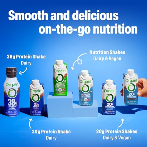 Pack of 12 Orgain Clean Protein Shake bottles for family use