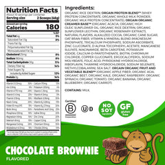 Orgain Kids protein powder scoop showing creamy powder ready to mix.