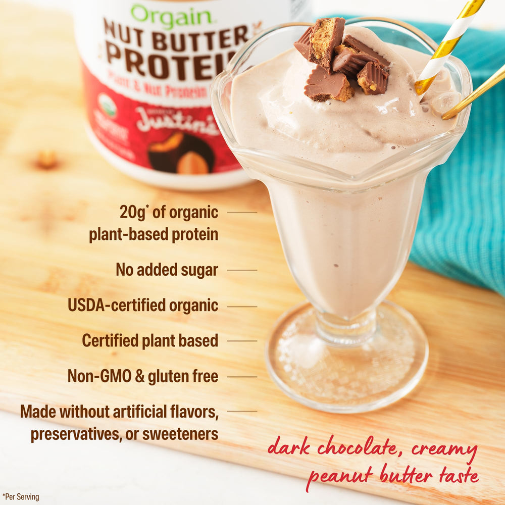 Orgain Nut Butter Protein Powder used in baked goods preparation.