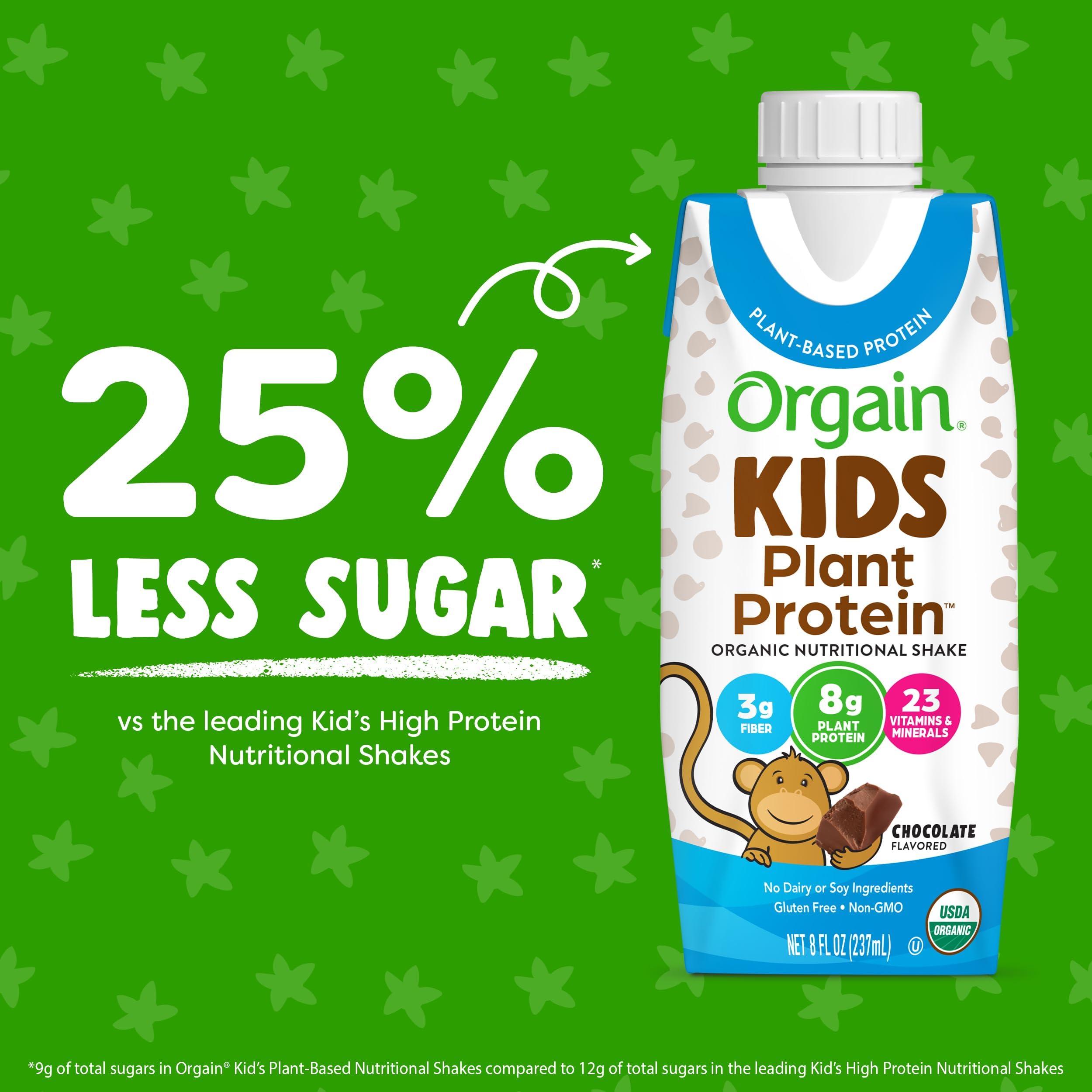 Orgain Organic Fruit and Vegetable Blend highlights clean ingredients with natural vitamins.
