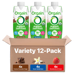 Orgain chocolate shake bottle ready-to-drink for on-the-go nourishment