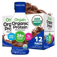 Orgain Organic Protein Shake creamy chocolate on-the-go bottle for protein on the go