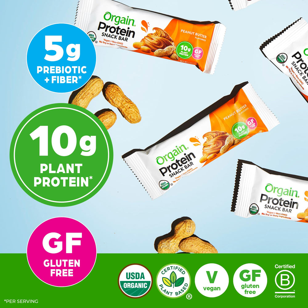 Orgain ingredients list highlighting plant-based protein blend