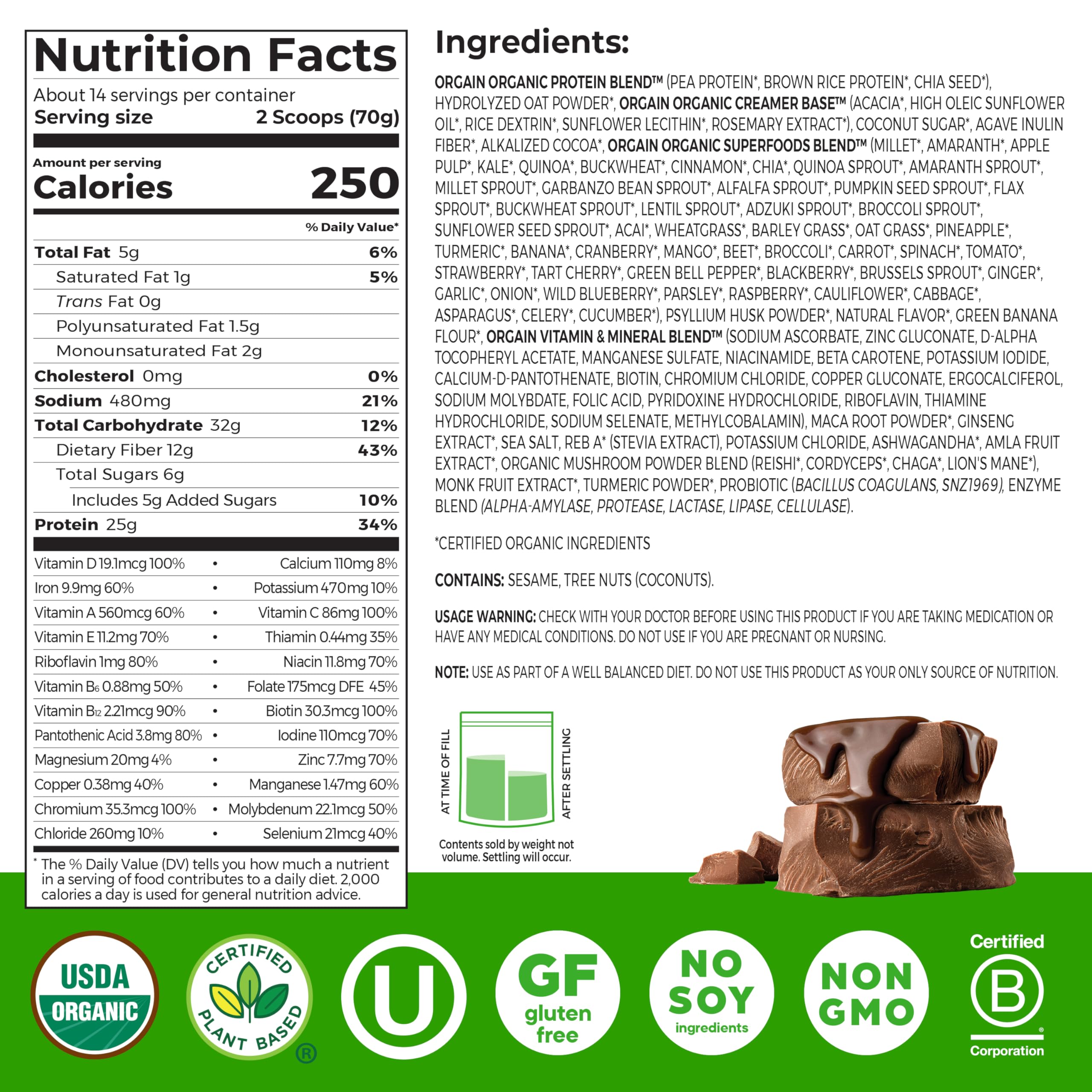 Orgain Perfect Meal chocolate shake glass ready for a creamy, quick protein boost.