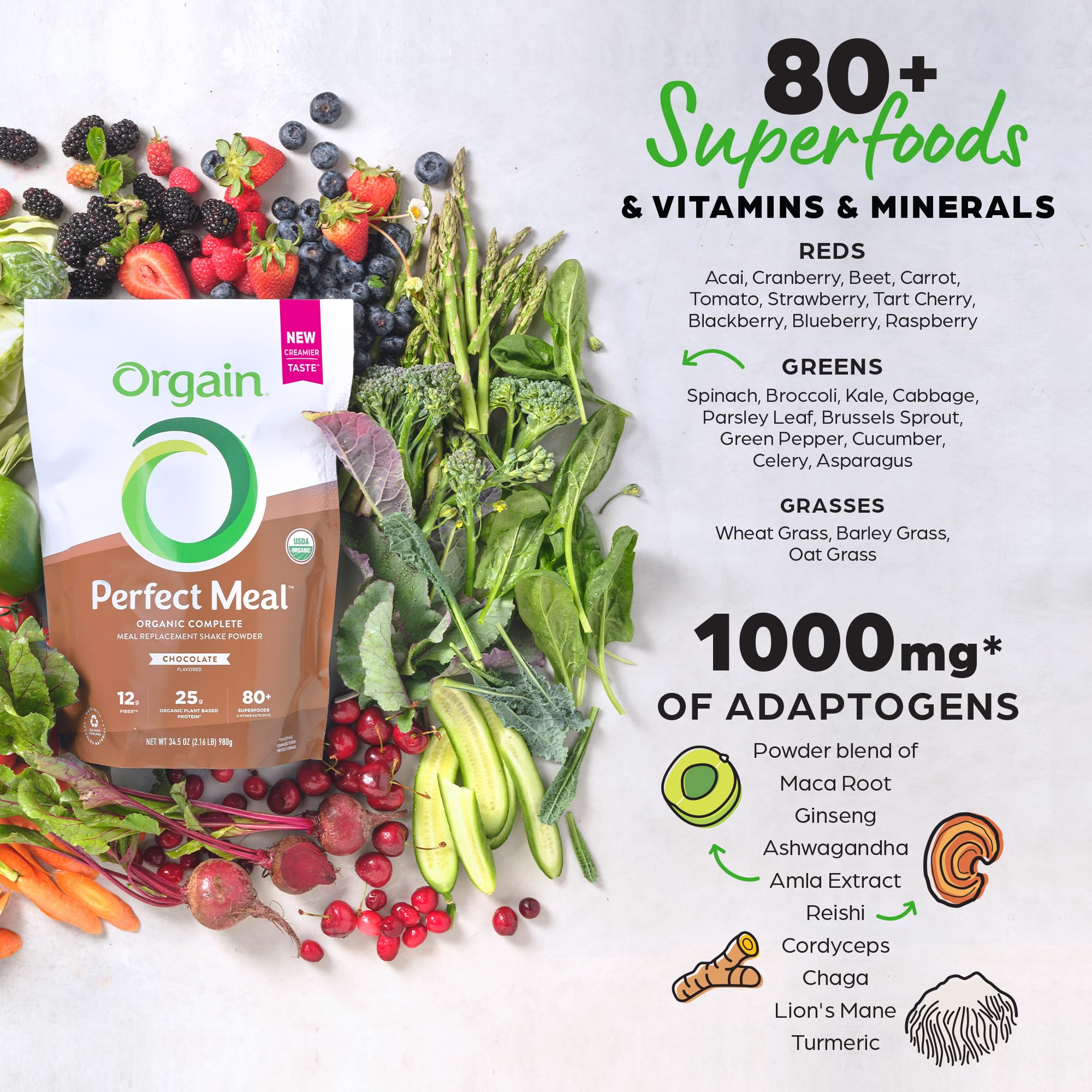 Orgain Perfect Meal chocolate smoothie bowl prepared for a nourishing morning start.
