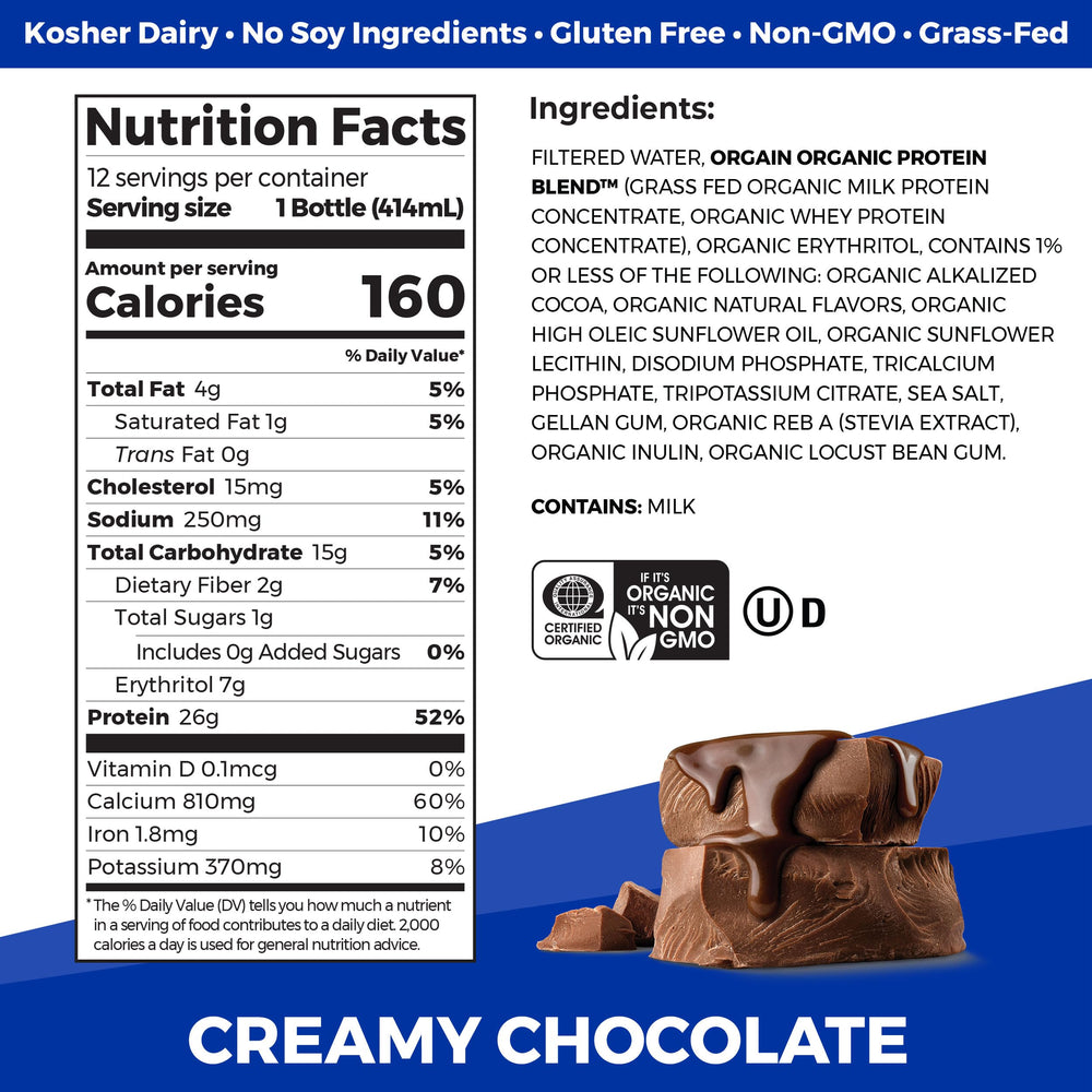 Orgain ready-to-drink 26g protein bottle for quick nutrition