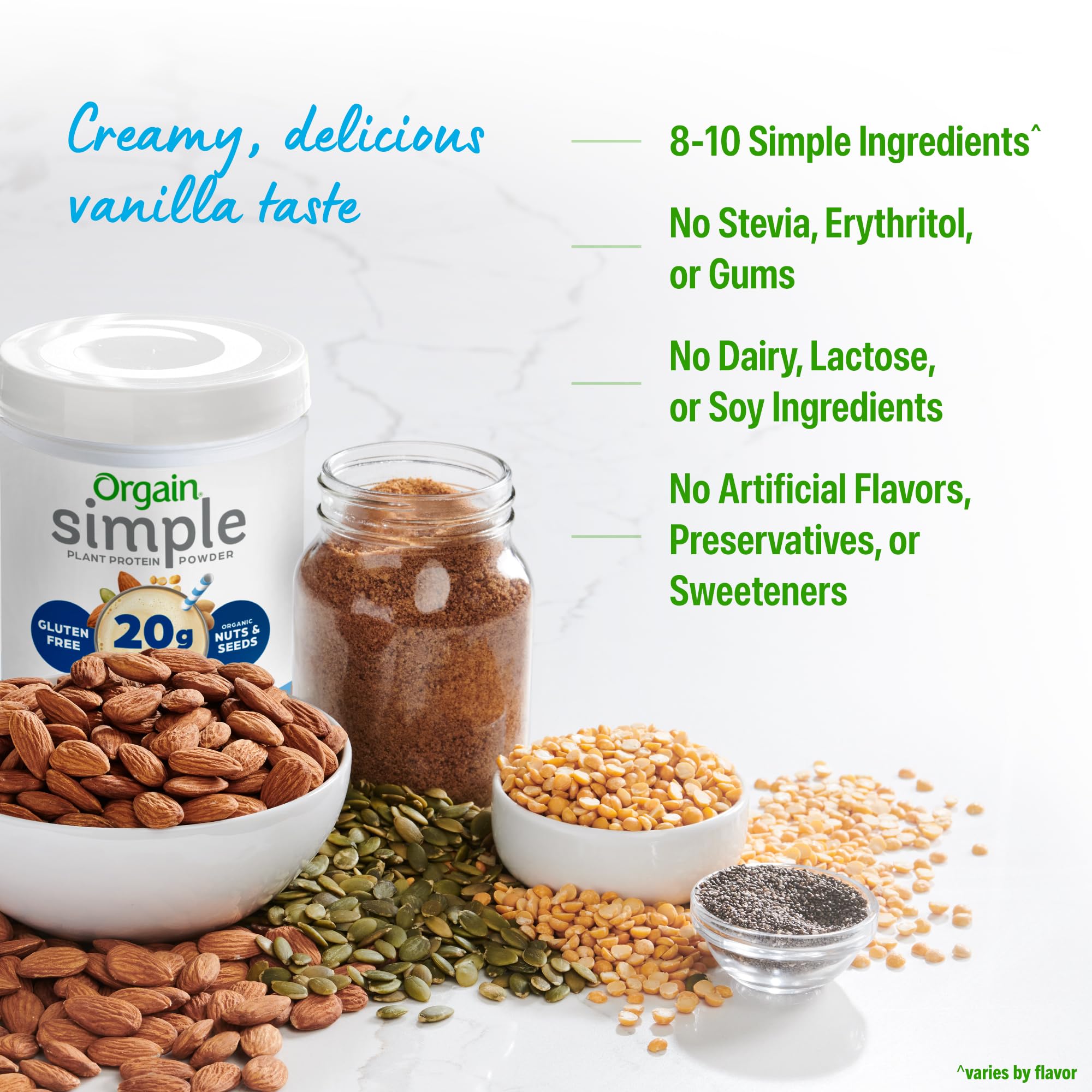 Orgain Simple Protein Powder Vanilla baking boosts nutrition