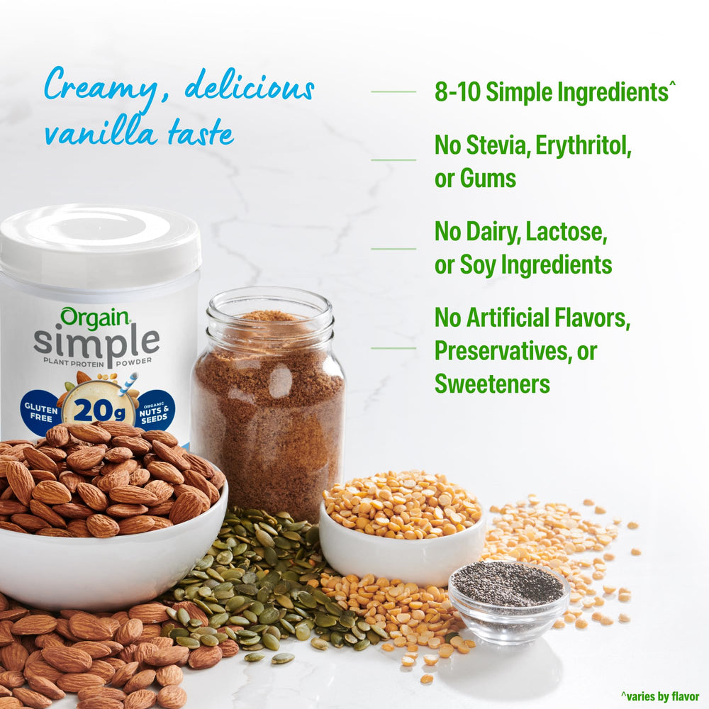 Orgain Simple Protein Powder Vanilla baking boosts nutrition