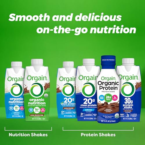 Orgain USDA Organic certification badge on carton promoting clean sourcing.